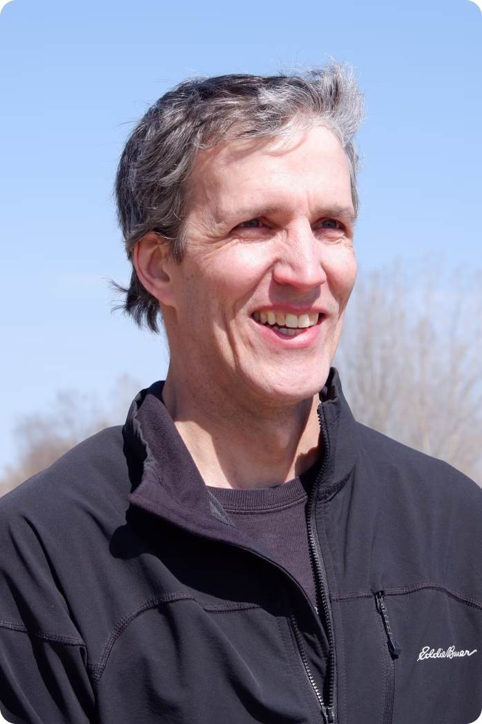 Martin smiles at the thought of a sustainable future