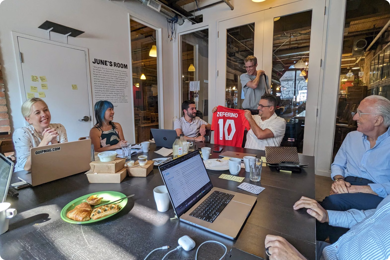 Our lead engineer Natan gets a Canadian soccer jersey